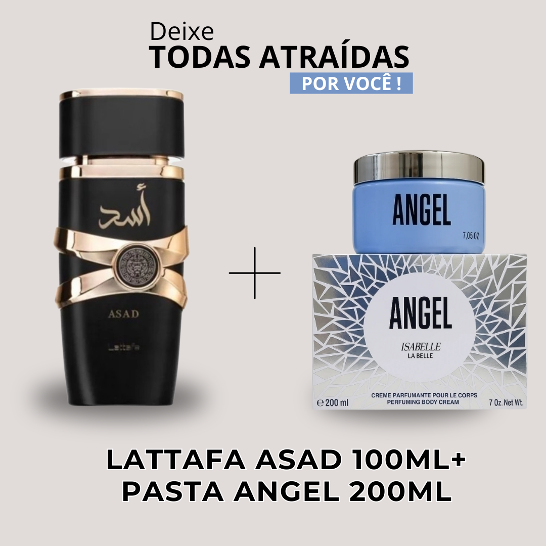 Combo Asad Lattafa 100ml + Hidratante Angel Isabelle – 200ml